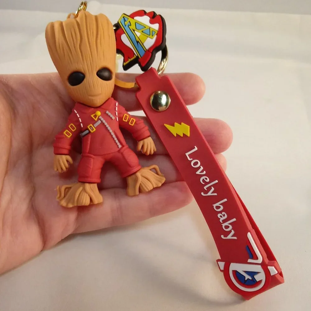 Mens Groot Superhero Key Chain Key Ring Marvel Movie Character Figurine Gift